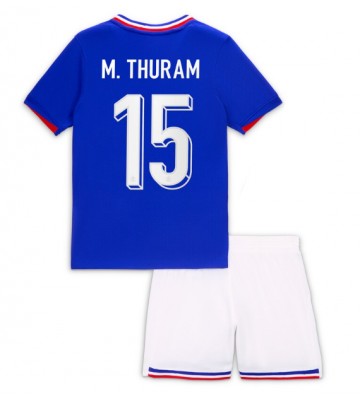 Francia Marcus Thuram #15 Primera Equipación Niños Eurocopa 2024 Manga Corta (+ Pantalones cortos)